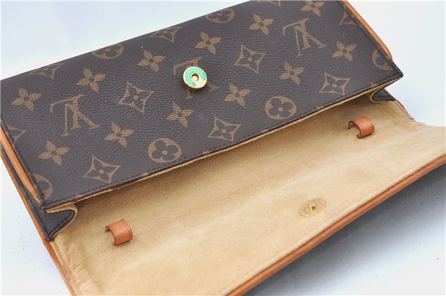 Authentic Louis Vuitton Monogram Pochette Twin GM Shoulder Bag M51852 LV J1297