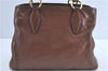 Authentic MIU MIU Leather Shoulder Hand Bag Purse Brown J1299