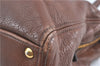 Authentic MIU MIU Leather Shoulder Hand Bag Purse Brown J1299