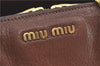 Authentic MIU MIU Leather Shoulder Hand Bag Purse Brown J1299