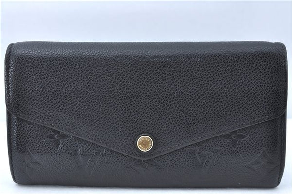 Louis Vuitton Monogram Empreinte Portefeuille Sarah Wallet M61182 Black J1302