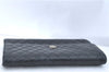 Authentic CHANEL Lamb Skin Matelasse CoCo Mark Long Wallet Purse Black CC J1303