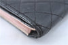 Authentic CHANEL Lamb Skin Matelasse CoCo Mark Long Wallet Purse Black CC J1303