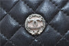 Authentic CHANEL Lamb Skin Matelasse CoCo Mark Long Wallet Purse Black CC J1303