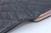 Authentic CHANEL Lamb Skin Matelasse CoCo Mark Long Wallet Purse Black CC J1303