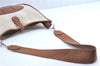 Authentic HERMES Canvas Leather Evelyne GM Shoulder Cross Bag White Brown J1307