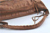 Authentic BALENCIAGA Classic The Day Shoulder Bag Leather 140442 Brown J1310