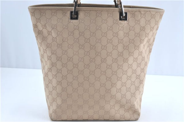 Authentic GUCCI Shoulder Tote Bag Purse GG Canvas Leather 32143 Beige J1316