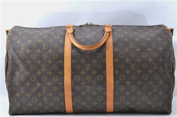 Auth Louis Vuitton Monogram Keepall Bandouliere 60 Boston Bag M41412 LV J1321