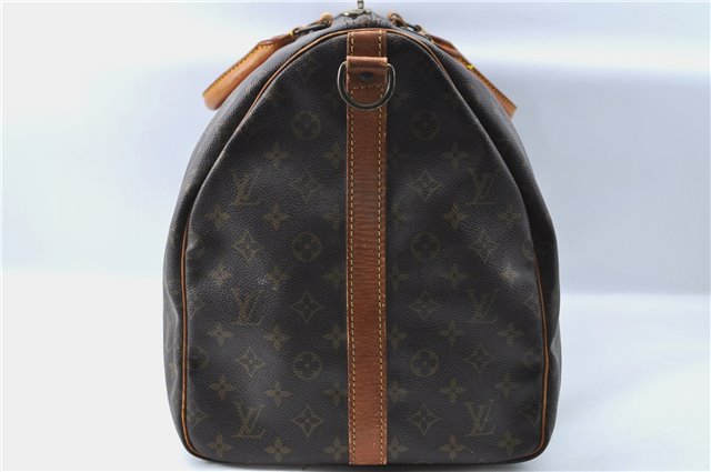 Auth Louis Vuitton Monogram Keepall Bandouliere 55 Boston Bag M41414 LV J1329