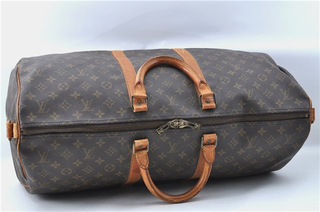 Auth Louis Vuitton Monogram Keepall Bandouliere 55 Boston Bag M41414 LV J1329