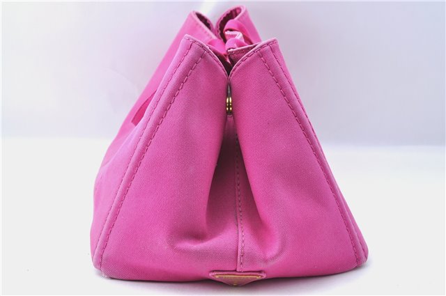 Authentic PRADA Canapa L Canvas Tote Hand Bag Canvas Pink J1331