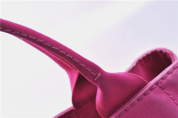 Authentic PRADA Canapa L Canvas Tote Hand Bag Canvas Pink J1331