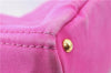 Authentic PRADA Canapa L Canvas Tote Hand Bag Canvas Pink J1331