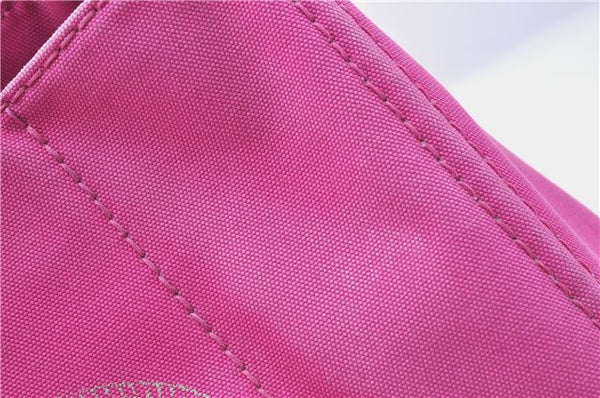 Authentic PRADA Canapa L Canvas Tote Hand Bag Canvas Pink J1331
