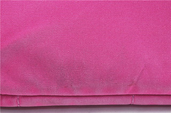 Authentic PRADA Canapa L Canvas Tote Hand Bag Canvas Pink J1331