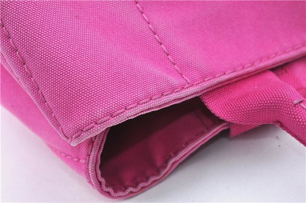Authentic PRADA Canapa L Canvas Tote Hand Bag Canvas Pink J1331