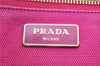 Authentic PRADA Canapa L Canvas Tote Hand Bag Canvas Pink J1331