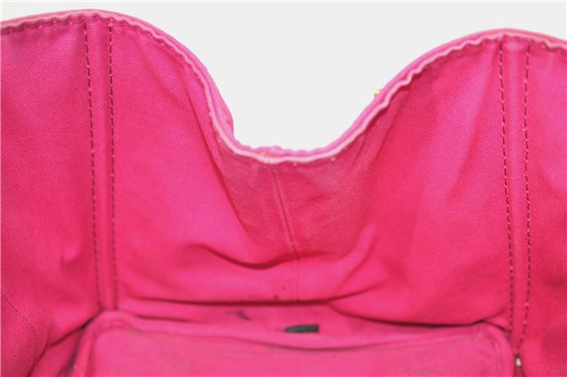 Authentic PRADA Canapa L Canvas Tote Hand Bag Canvas Pink J1331