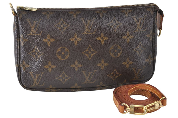 Auth Louis Vuitton Monogram Pochette Accessoires Shoulder Cross Body Pouch J1337