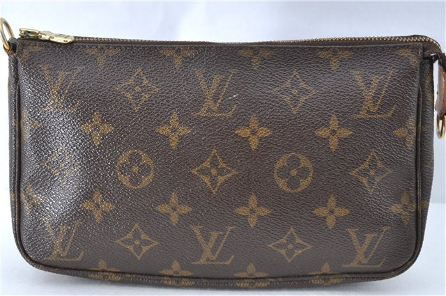 Auth Louis Vuitton Monogram Pochette Accessoires Shoulder Cross Body Pouch J1337
