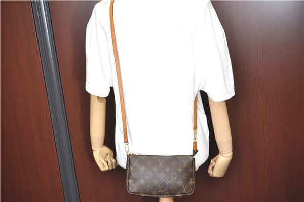 Auth Louis Vuitton Monogram Pochette Accessoires Shoulder Cross Body Pouch J1337