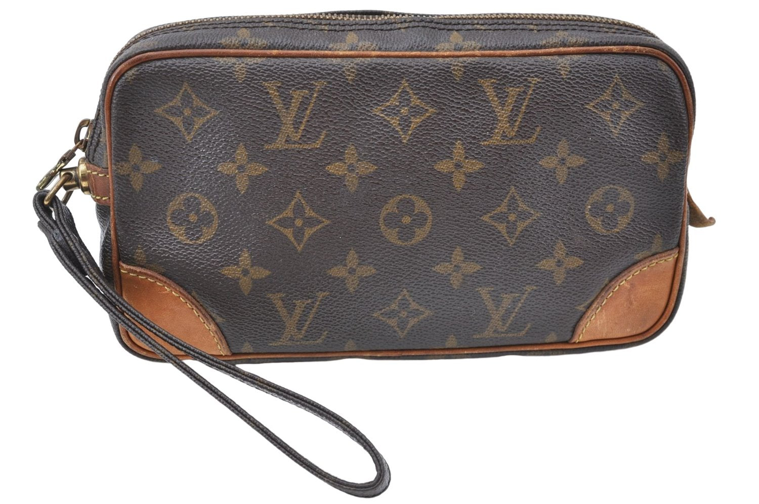 Auth Louis Vuitton Monogram Marly Dragonne PM Clutch Hand Bag M51827 LV J1338