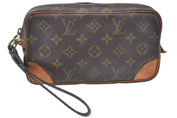 Auth Louis Vuitton Monogram Marly Dragonne PM Clutch Hand Bag M51827 LV J1338