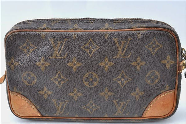 Auth Louis Vuitton Monogram Marly Dragonne PM Clutch Hand Bag M51827 LV J1338
