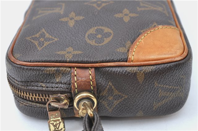 Auth Louis Vuitton Monogram Marly Dragonne PM Clutch Hand Bag M51827 LV J1338