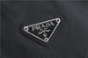 Authentic PRADA Nylon Tessuto Leather Travel Boston Bag Black J1342