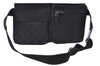 Authentic GUCCI Waist Body Bag Purse GG Canvas Leather 28566 Black J1344