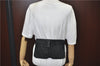 Authentic GUCCI Waist Body Bag Purse GG Canvas Leather 28566 Black J1344