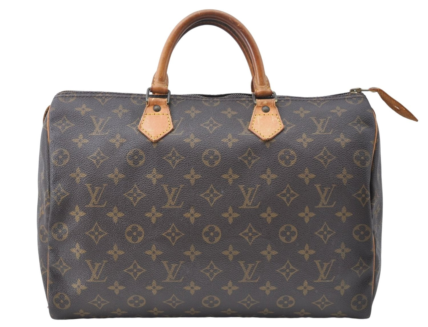 Authentic Louis Vuitton Monogram Speedy 35 Hand Boston Bag M41524 LV J1345