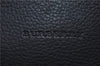 Authentic BURBERRY Vintage Leather Hand Tote Bag Black J1356