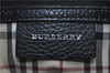 Authentic BURBERRY Vintage Leather Hand Tote Bag Black J1356