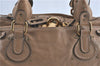 Authentic Chloe Paddington Leather Shoulder Hand Bag Purse Beige Brown J1358