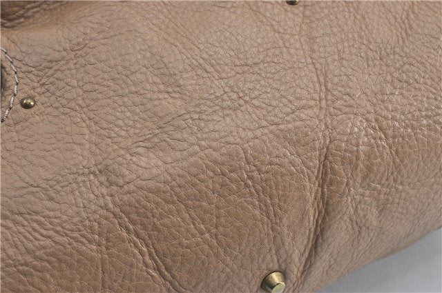 Authentic Chloe Paddington Leather Shoulder Hand Bag Purse Beige Brown J1358