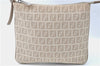 Auth FENDI Zucchino Shoulder Cross Body Bag Purse Canvas Leather Beige J1362