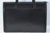 Authentic BURBERRY Vintage Leather Shoulder Tote Bag Black J1366