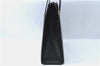 Authentic BURBERRY Vintage Leather Shoulder Tote Bag Black J1366