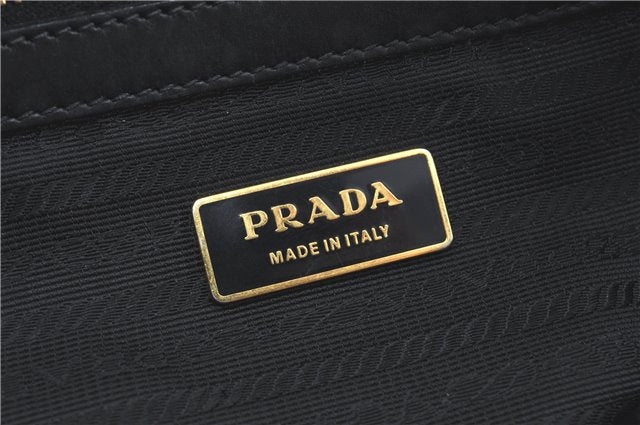 Authentic PRADA Leather Nappa Shoulder Hand Bag Purse Black J1368