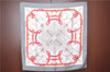 Authentic HERMES Carre 90 Scarf "Eperon d’or" Silk Light Gray White Red J1370