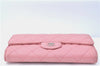 Authentic CHANEL Lamb Skin Matelasse Long Wallet Purse Light Pink CC Box J1371