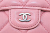 Authentic CHANEL Lamb Skin Matelasse Long Wallet Purse Light Pink CC Box J1371