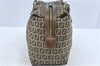 Authentic FENDI Zucchino Shoulder Boston Bag Canvas Leather Brown Gold J1373