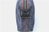 Authentic Christian Dior Trotter Pouch Purse Denim Leather Navy Blue J1376