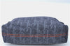 Authentic Christian Dior Trotter Pouch Purse Denim Leather Navy Blue J1376