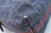 Authentic Christian Dior Trotter Pouch Purse Denim Leather Navy Blue J1376