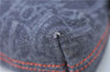 Authentic Christian Dior Trotter Pouch Purse Denim Leather Navy Blue J1376